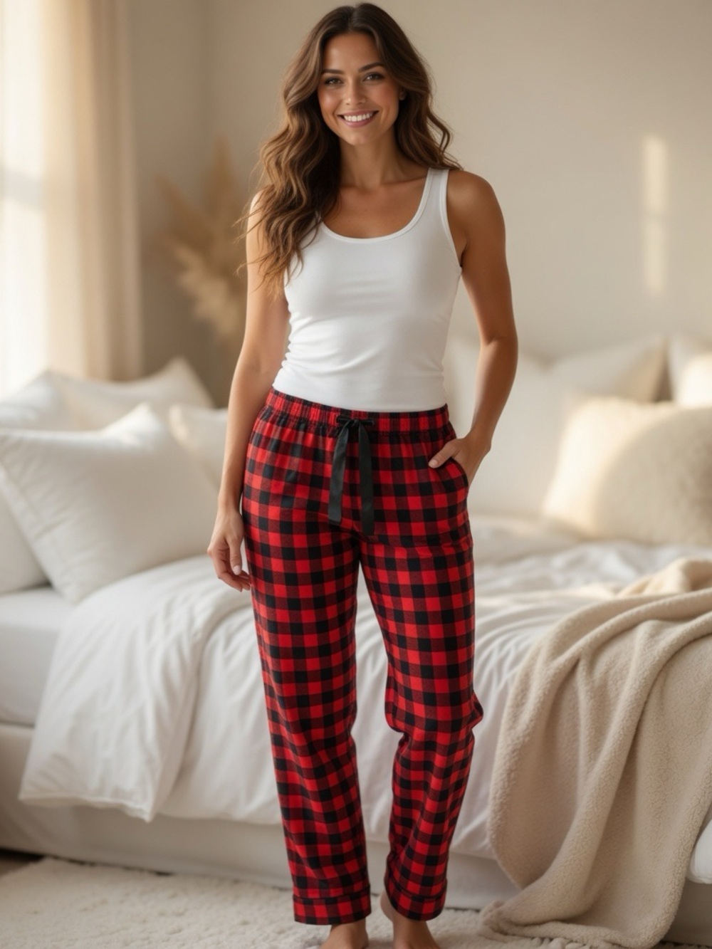 Red & Black Buffalo Plaid Lounge Pajama Pants
